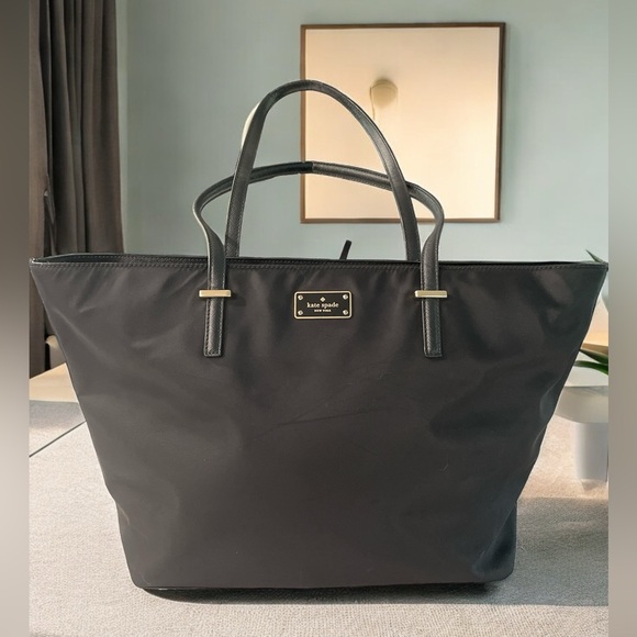 Kate Spade ♠️ Large Black Nylon Tote - Picture 1 of 12
